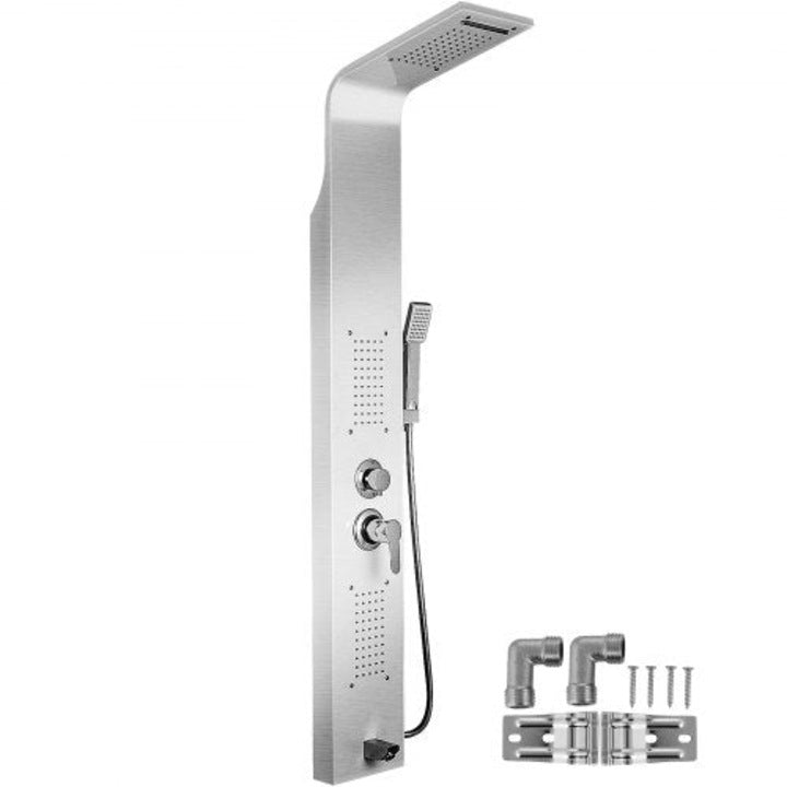 Panou dus hidromasaj inox auriu/argintiu 5 functii