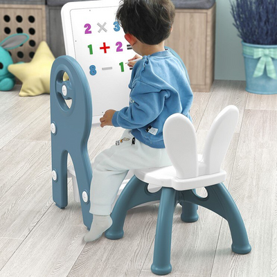 Set masa si scaun pentru copii, interactiva 2 in 1 cu tabla de scris si masa lego, cu 3 carioci si jucarii lego incluse