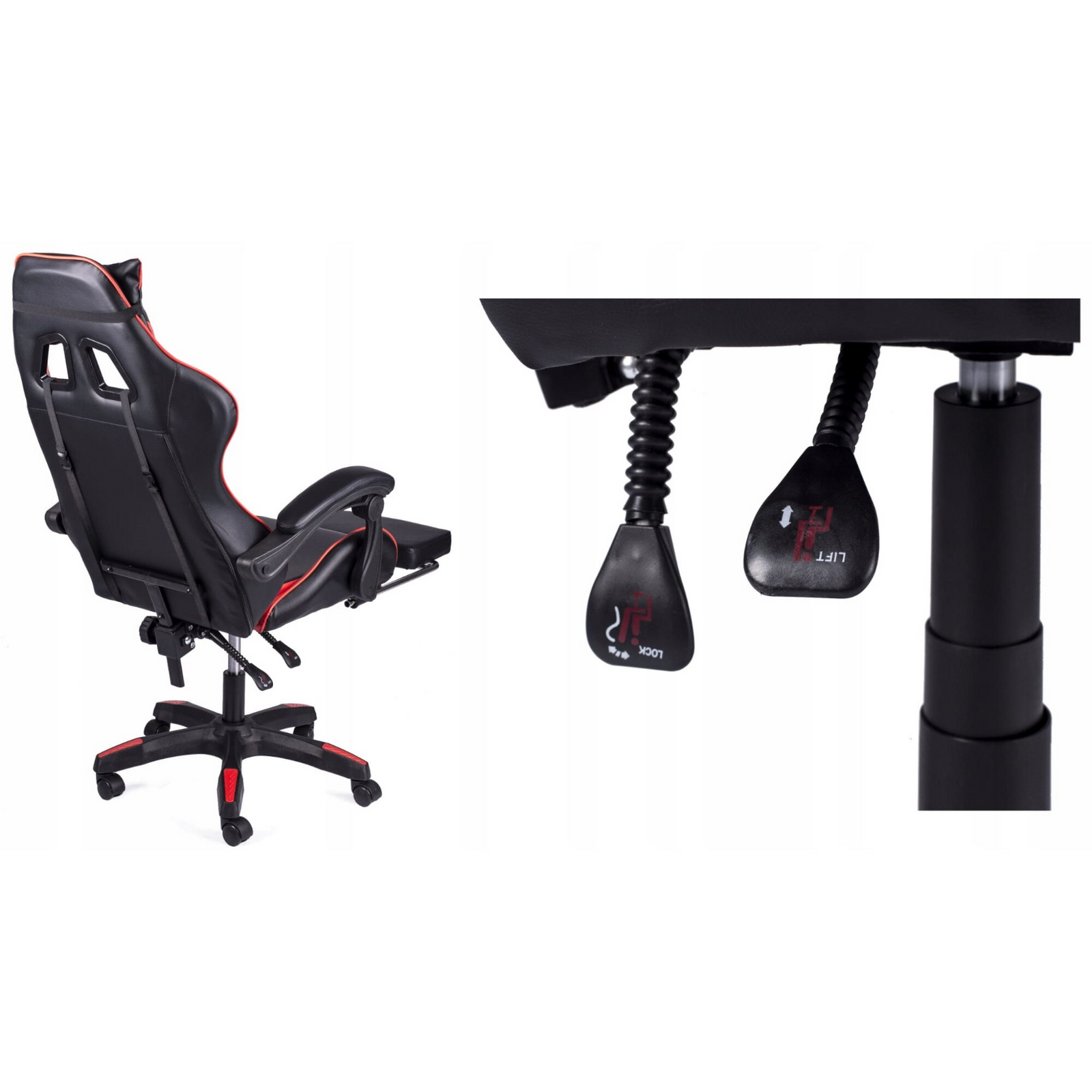 Scaun Gaming Racing SpeedX GT, Piele Ecologică, Recliner, Perne Ergonomice și Suport pentru Picioare