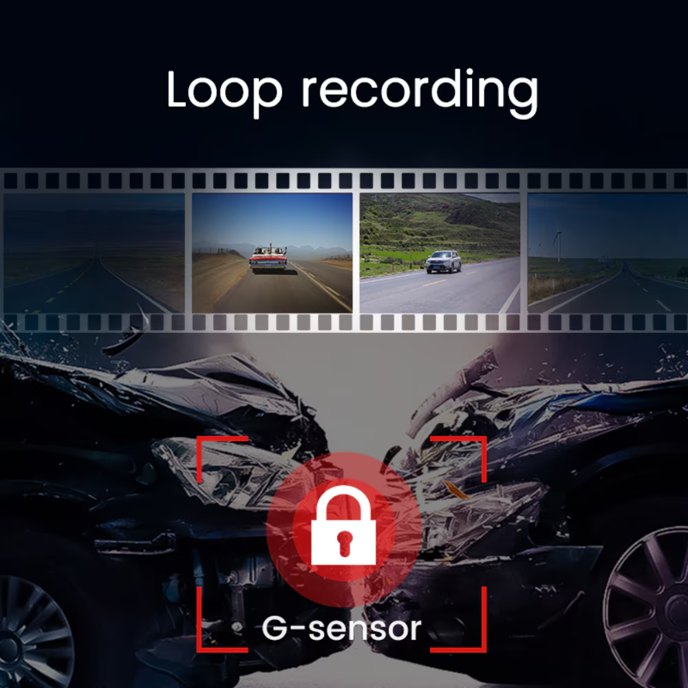 Camera video auto DVR 2K, cartela SIM 4G, monitorizare parcare 24h, 2 camere fata-spate, monitorizare parcare, control din aplicatie, G-senzor, inregistrare in bucla, vedere nocturna, unghi vizual larg, display LCD 3 inch