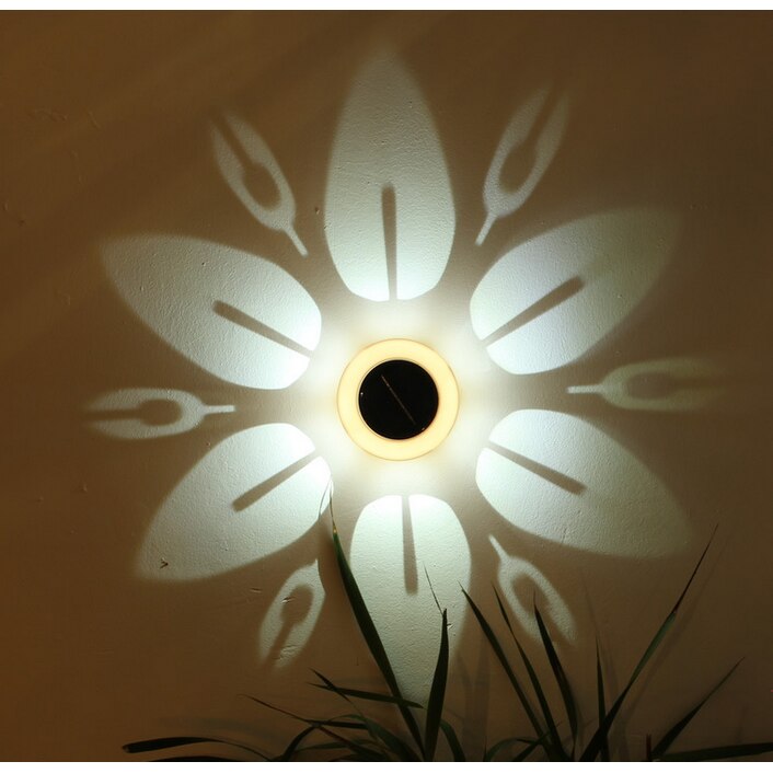 Lampa solara LED decorativa cu proiectie floare, IP65, 5W, alb rece, dimensiuni 12.5 x 6.5 cm