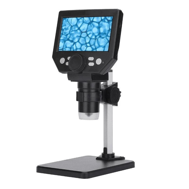 Microscop digital LCD 4.3” HD, 8MP, zoom 1-1000X, 8 LED-uri, baterie reincarcabila si suport PC