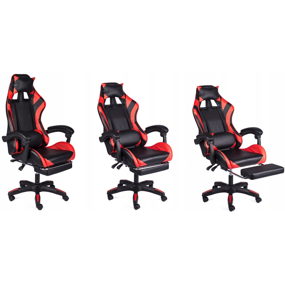 Scaun Gaming Racing SpeedX GT, Piele Ecologică, Recliner, Perne Ergonomice și Suport pentru Picioare