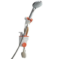 Suport pentru para de dus sau feon, multidirectional, din ABS, montare pe perete, lipire, rezistent, cu spatii de depozitare