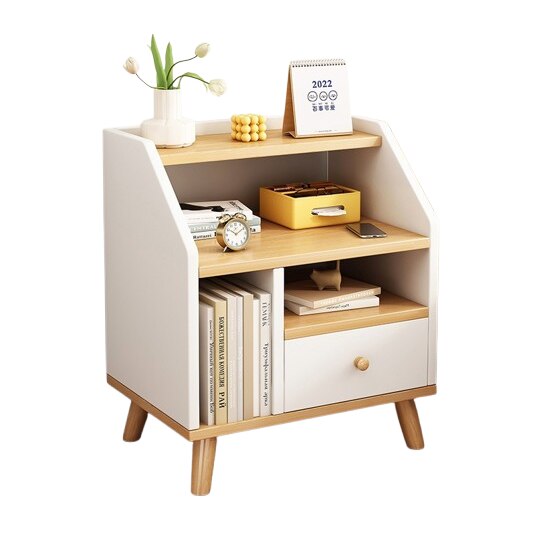 Noptiera moderna cu 3 polite si un sertar, 40x30x53cm