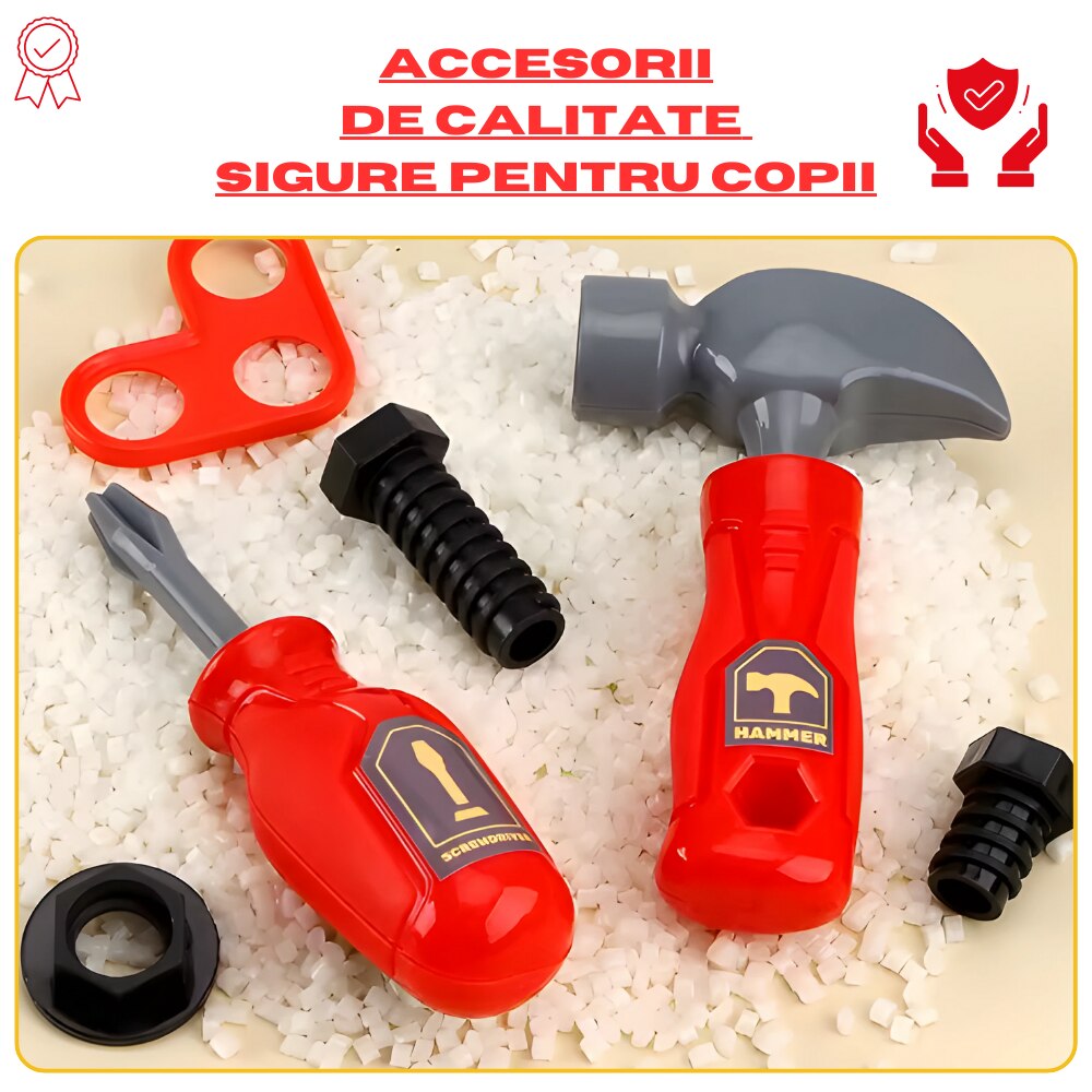Set Troller de jucarie cu unelte de inginerie pentru copii