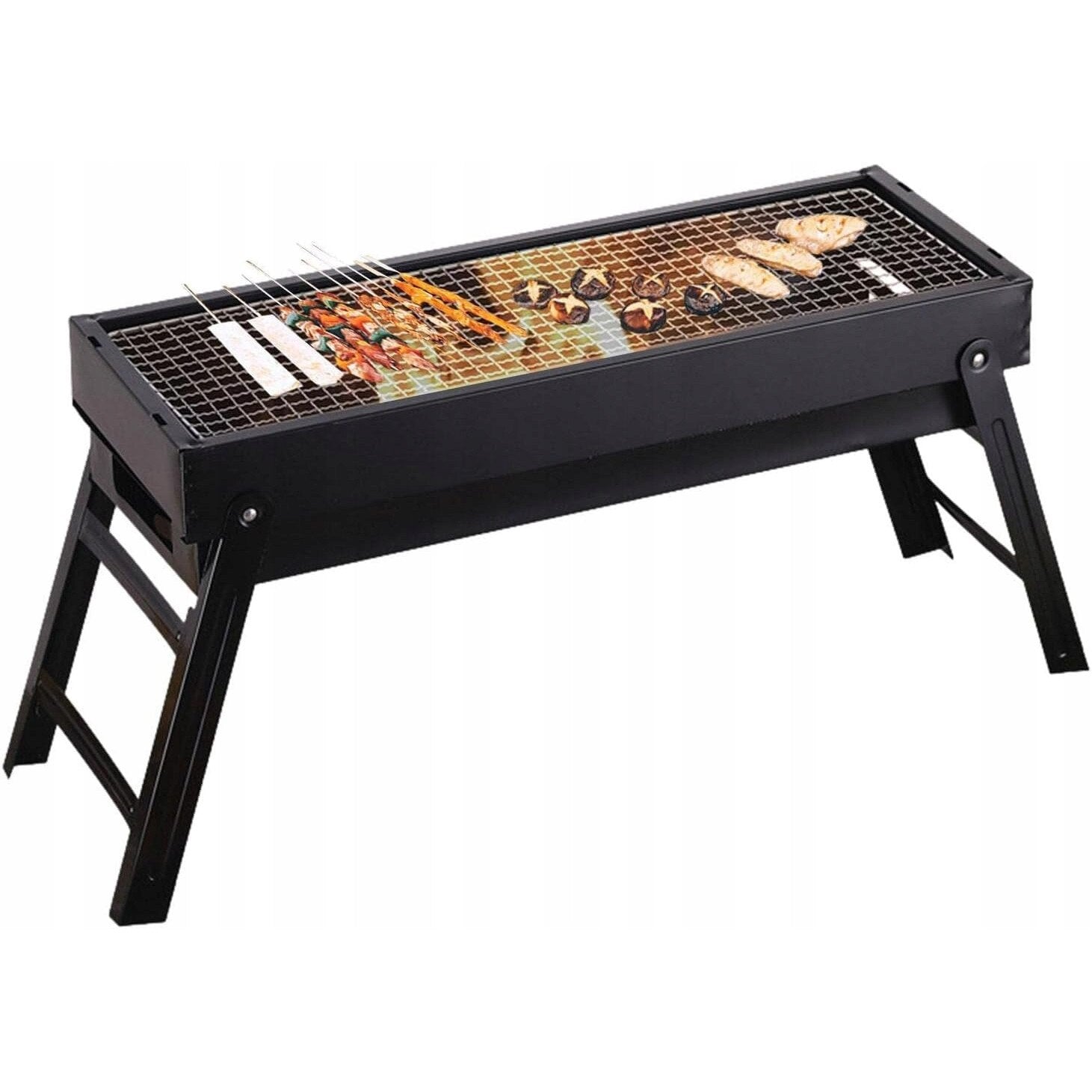 Gratar de gradina pliabil si portabil, 60x22x33cm, negru