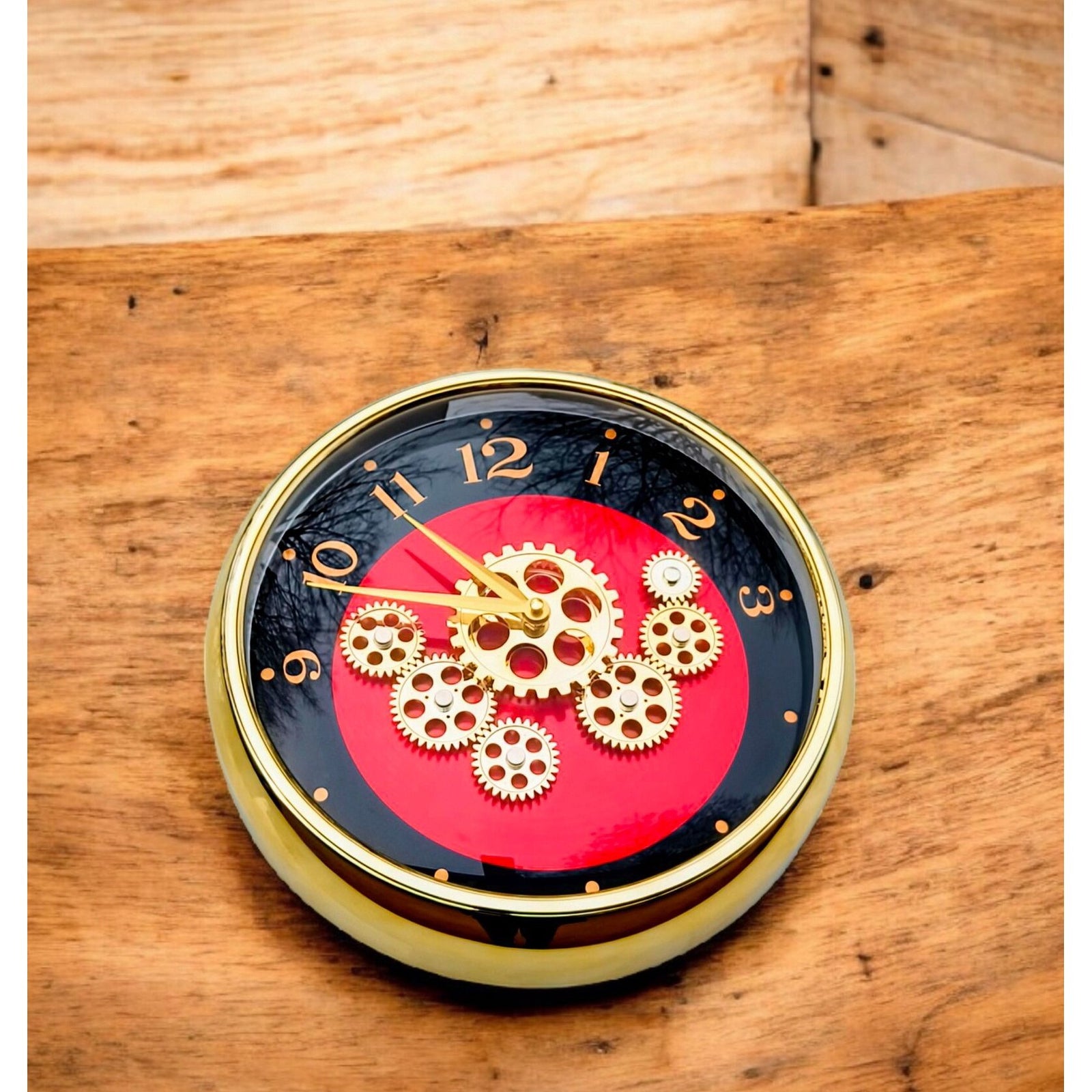 Ceas modern de perete  cu rotite in miscare si mecanism silentios, 35 cm