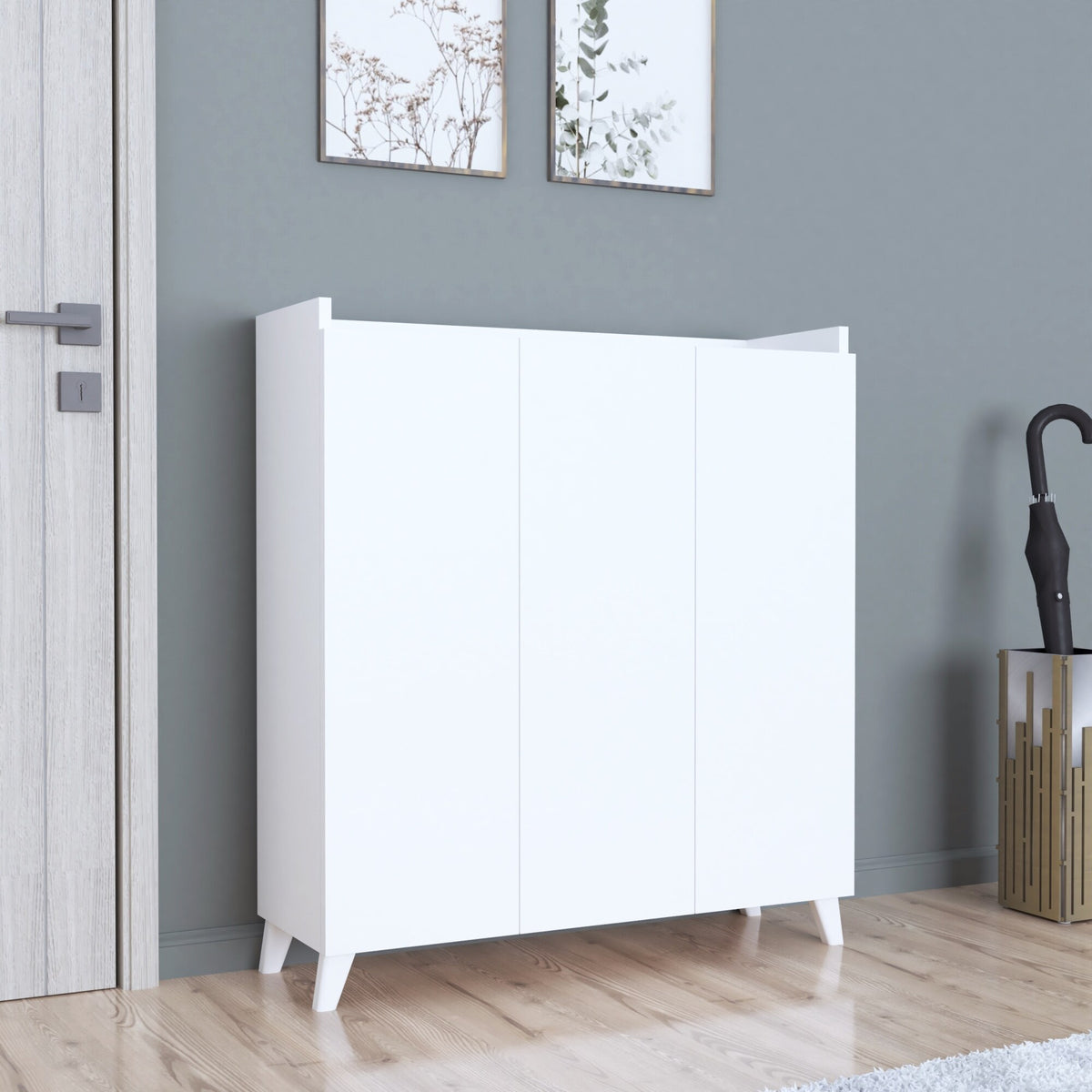 Dulap multifunctional cu 3 usi, Design scandinav modern 103.5 x 90 x 30cm