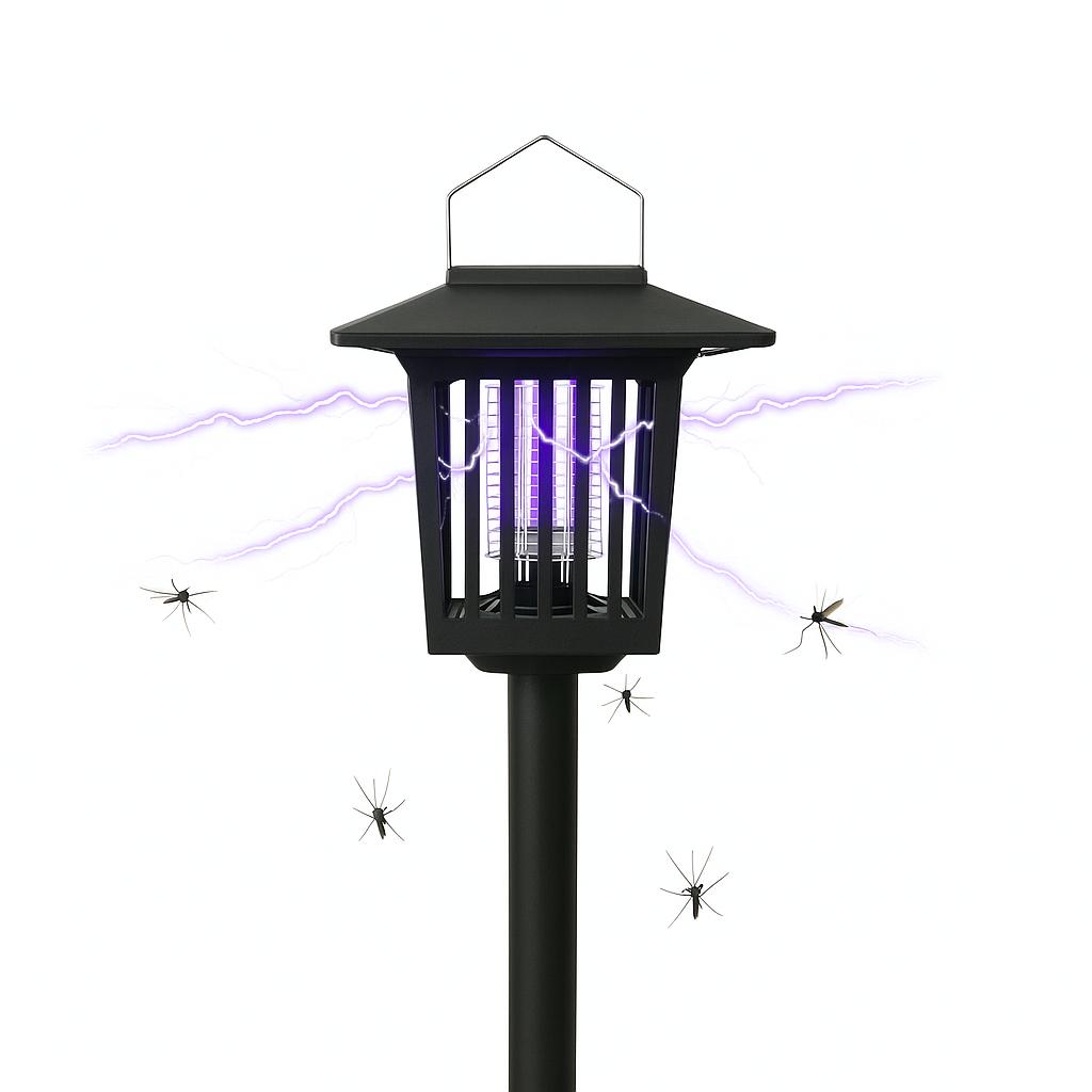 Lampa Solara Anti-Insecte 2 in 1 cu LED UV si Lumina Decorativa, Exterior/Interior, 3 Tipuri de Montaj, IP44, Autonomie 8h