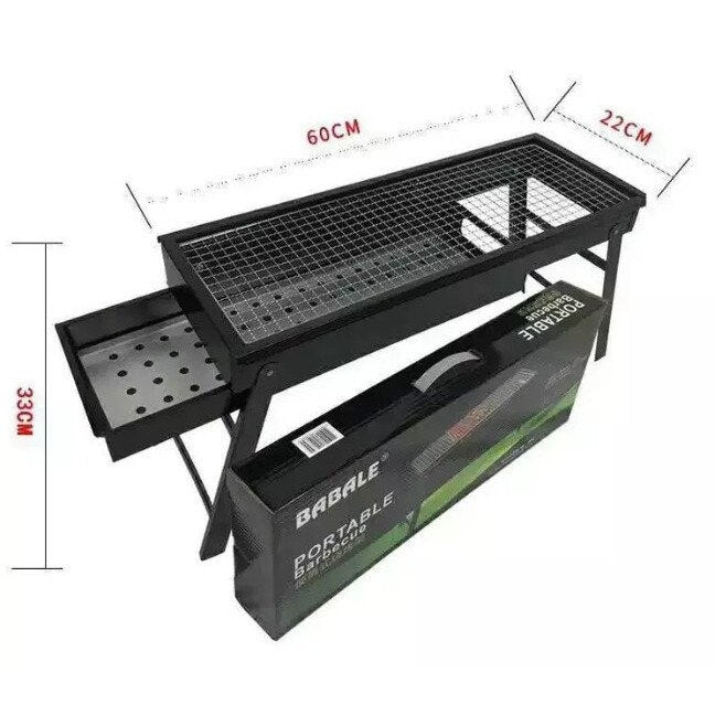 Gratar de gradina pliabil si portabil, 60x22x33cm, negru