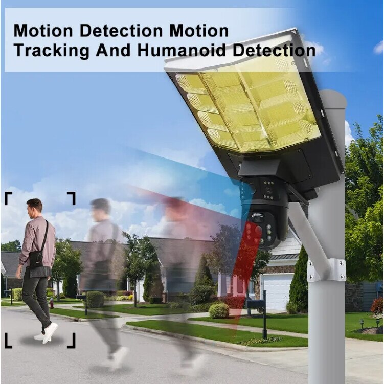 Lampa Solara cu Camera de Supraveghere SIM 4G, Aplicatie Mobila V380, 1920x2160, Microfon + Difuzor incorporat