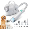 Masina de tuns animale 7 in 1 cu Aspirator integrat – Caini si Pisici, 6 dimensiuni de tuns, zgomot redus, Alb