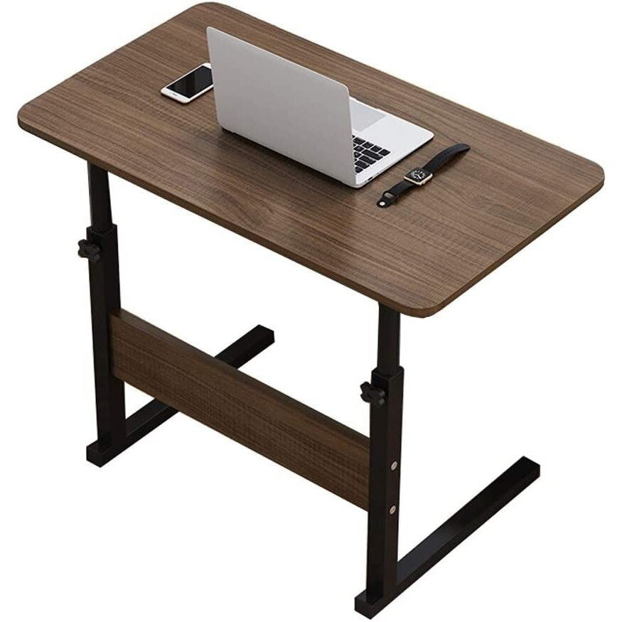 RESIGILAT - Masuta laptop reglabila, mini birou cu roti, 80 cm x 40 cm