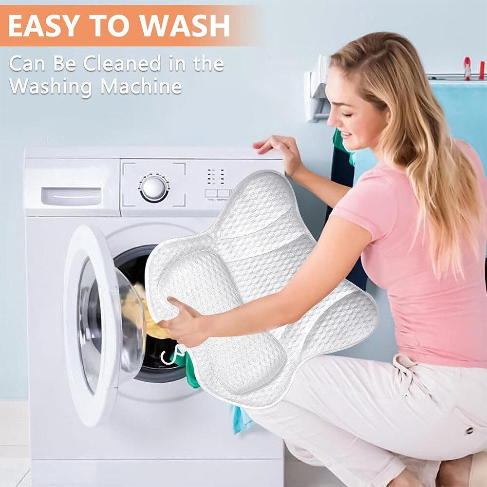 Perna de baie, 4D Air Mesh, 6 ventuze antiderapante, impermeabil, 45x47cm