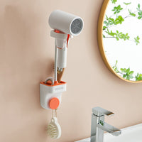 Suport pentru para de dus sau feon, multidirectional, din ABS, montare pe perete, lipire, rezistent, cu spatii de depozitare