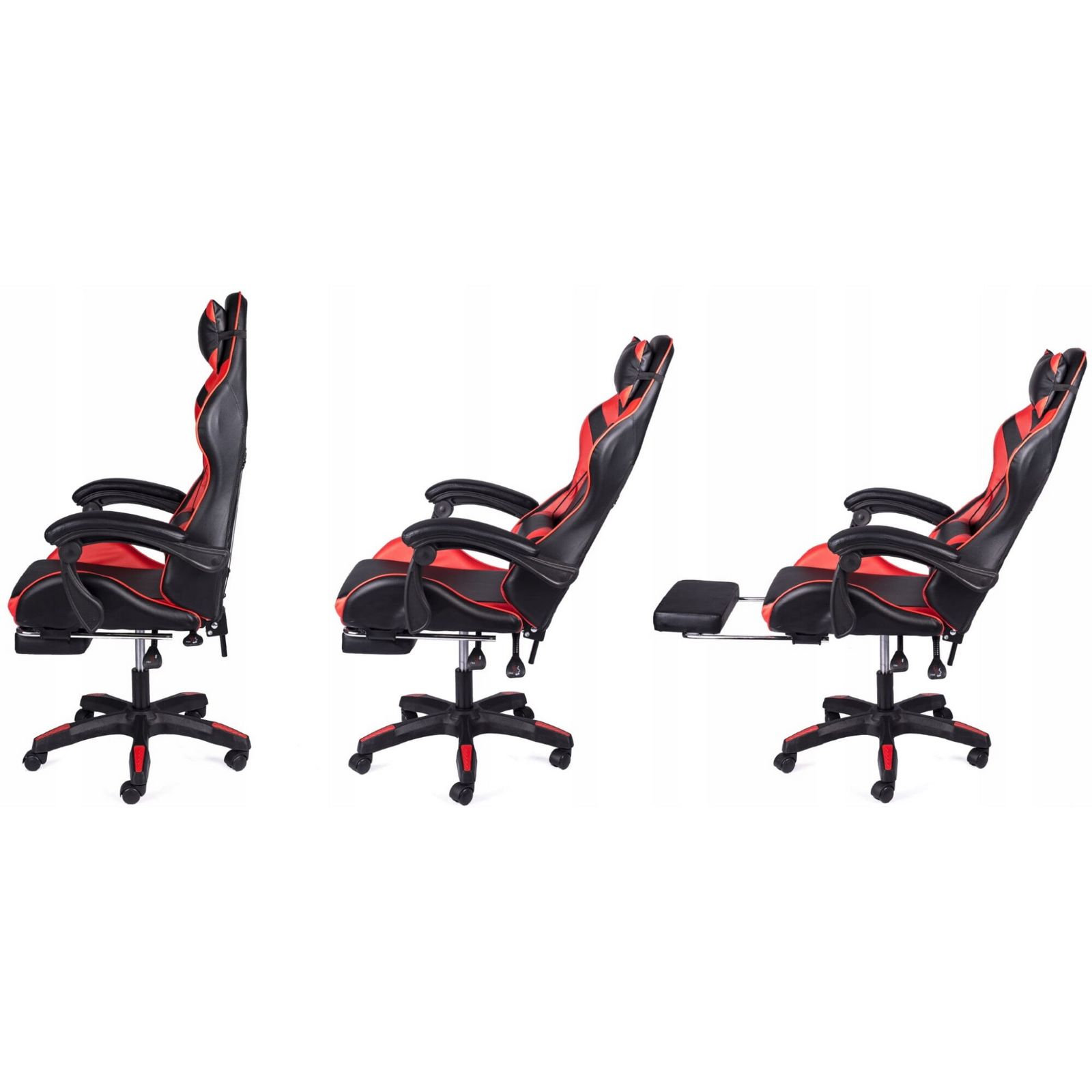 Scaun Gaming Racing SpeedX GT, Piele Ecologică, Recliner, Perne Ergonomice și Suport pentru Picioare