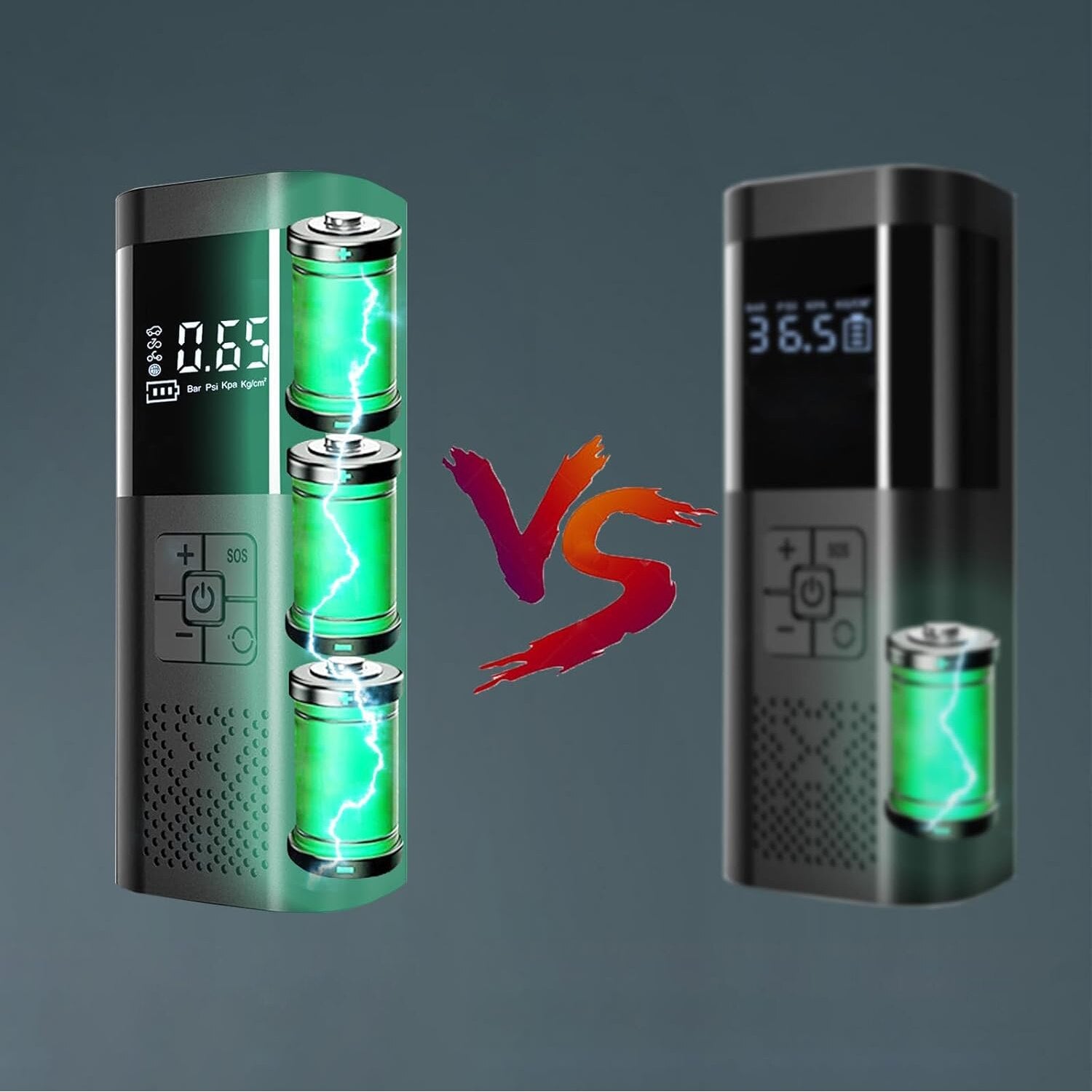 Compresor Auto Portabil, 3 in 1, Baterie 6000mAh Tip Powerbank, Digital, Manometru, Lanterna LED, 150PSI, Debit 20L, Incarcare USB,