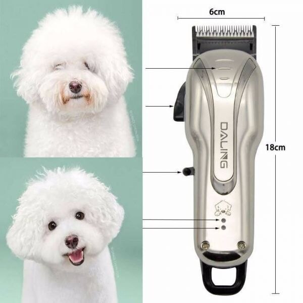 Masina  de Tuns Animale, Pentru Caini, Pisici, Oi, 8 in 1, Silentioasa, Fara Fir, Autonomie 150 Minute, 4 Capete, Accesorii unghii incluse, Argintiu