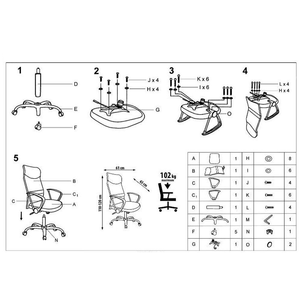 Scaun de birou ergonomic, mesh, inaltime reglabila, mecanism tilt, Negru