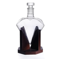 Set decantor in forma de diamant, suport din lemn, materiale de calitate, 850 ml - imagine 9