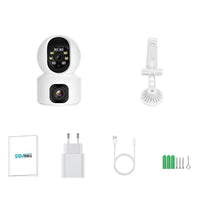 Camera dubla de supraveghere, 3MP, WiFi, Rotire 360°, HD, Senzor miscare, Alb/Negru - imagine 8