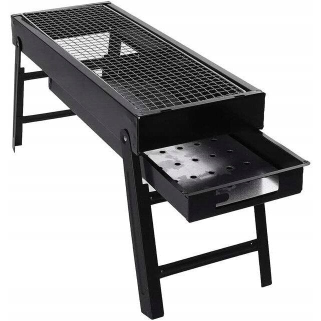Gratar de gradina pliabil si portabil, 60x22x33cm, negru