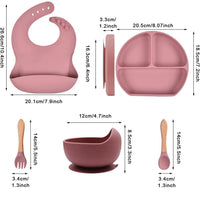 Set hranire bebelusi 8 piese, termorezistente, silicon, fara BPA, pliabile, usor de curatat