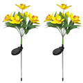 Set 2  lampi solare model Orhidee 70 cm pentru gradina iluminare decorativa exterior