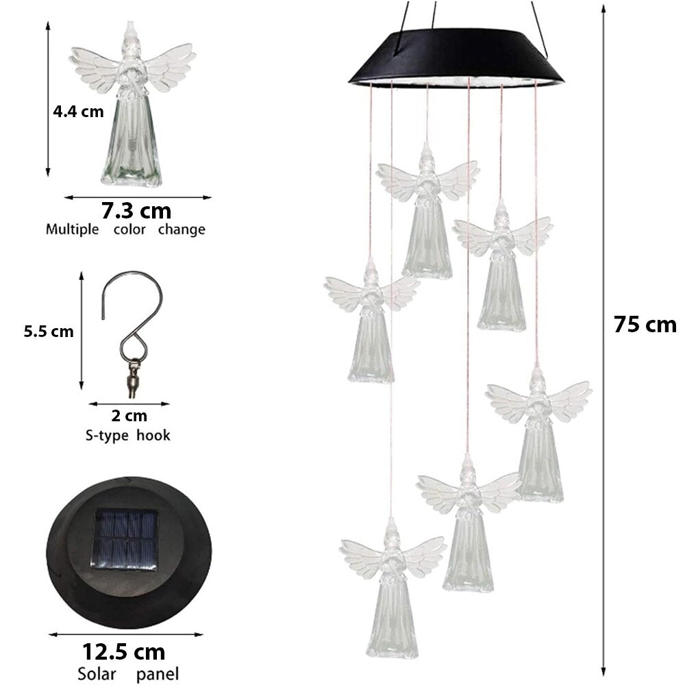 Ghirlanda solara decorativa ingerasi cu lumini LED multicolore si senzor de lumina IP55