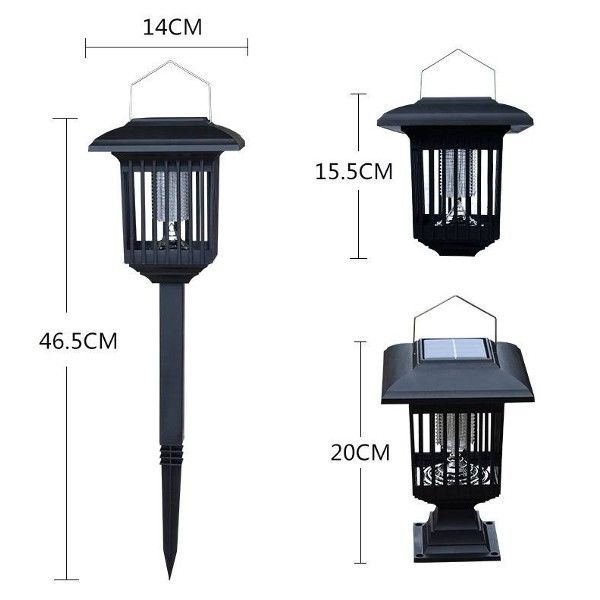 Lampa Solara Anti-Insecte 2 in 1 cu LED UV si Lumina Decorativa, Exterior/Interior, 3 Tipuri de Montaj, IP44, Autonomie 8h