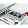 Organizator pentru tacamuri, 5 compartimente, 39.8 cm, Alb
