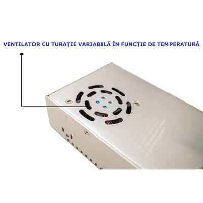 Sursa alimentare profesionala 12V 30A comutatie carcasa metalica cu ventilator