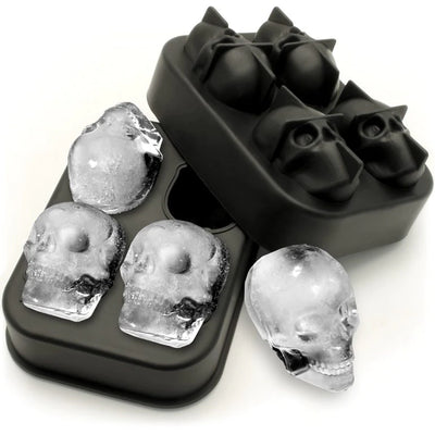 Forma cuburi gheata, silicon, model craniu, 3D, negru