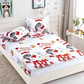 Husa de Pat cu Elastic din Bumbac Finet + 2 Fete de Perna, Pat 2 Persoane – Christmas Collections 180 x 200 cm
