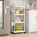 Raft organizator cu 4 niveluri, mobil, multifunctional, cu roti si accesorii incluse 97x25,5x34,5 cm