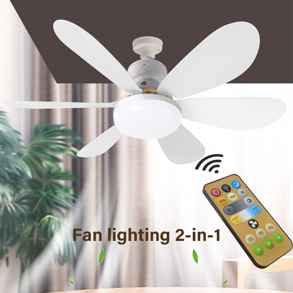 Ventilator de tavan cu LED, 40W, control de la distanta, 52cm x 20cm, alb