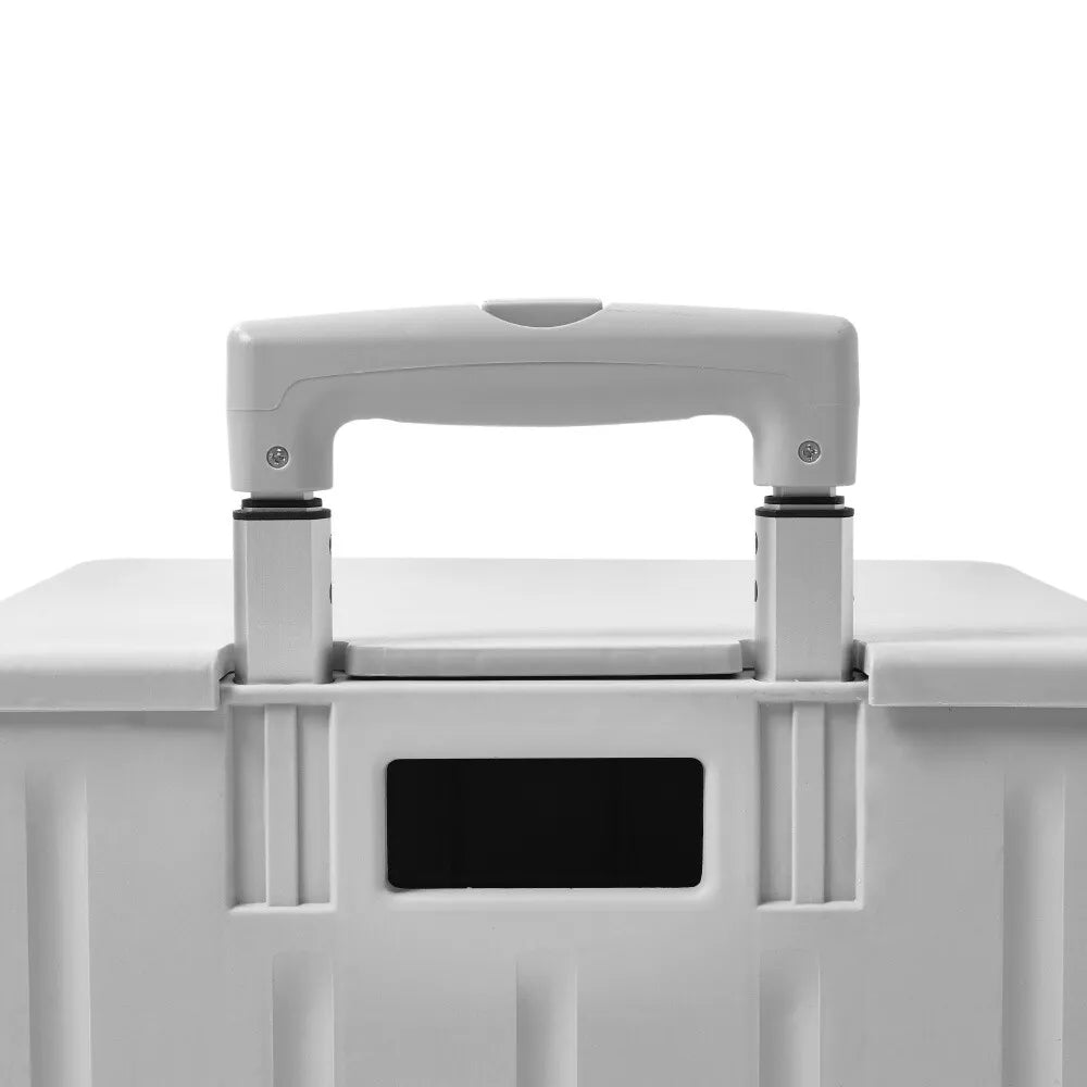 Carucior de cumparaturi pliabil 30L cu maner telescopic și roti, 39x35x48cm, Alb