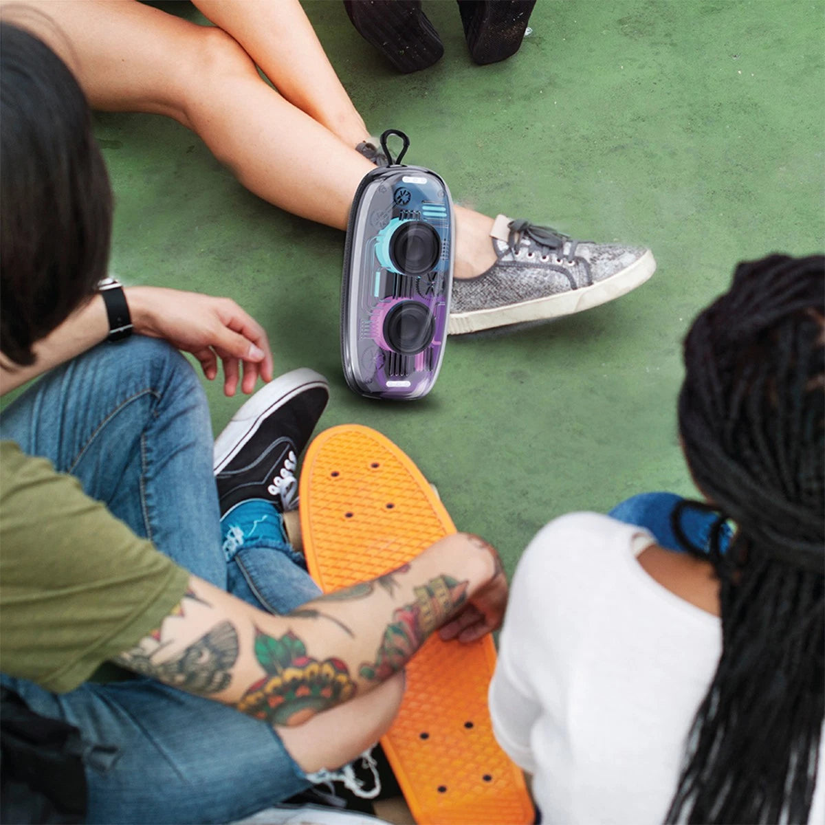 Boxa Portabila Bluetooth, Design Transparent cu Lumini RGB si Sunet Puternic