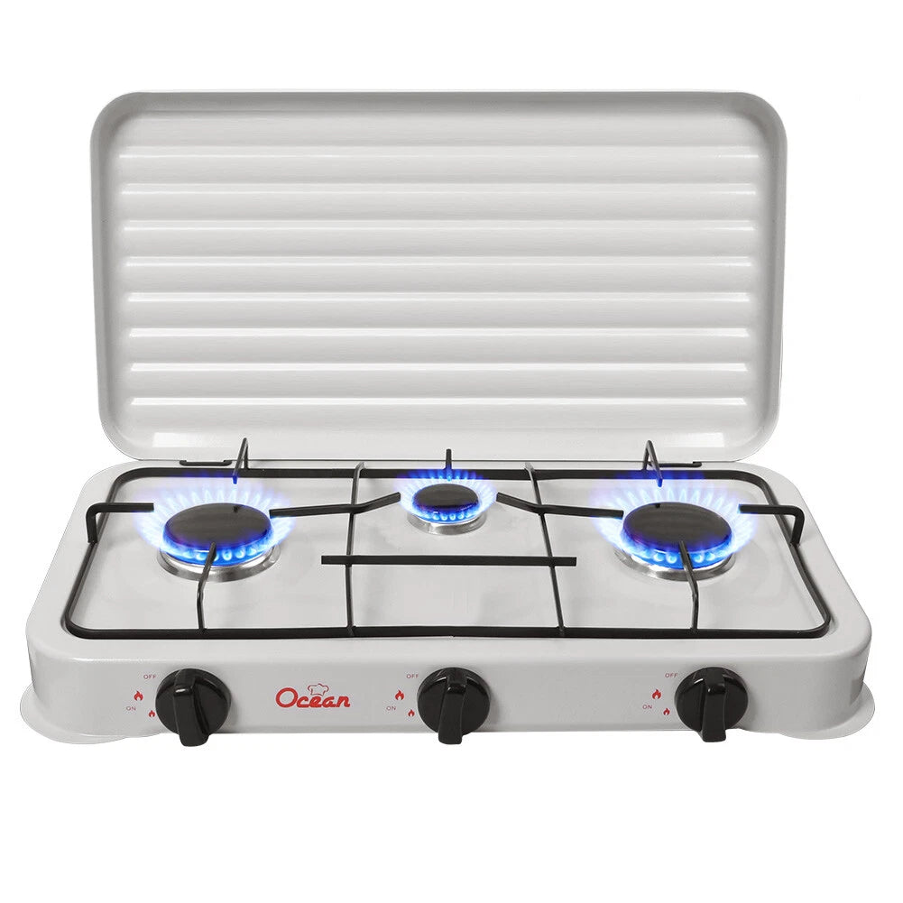 Aragaz portabil pe gaz cu 3 arzatoare – camping si uz casnic