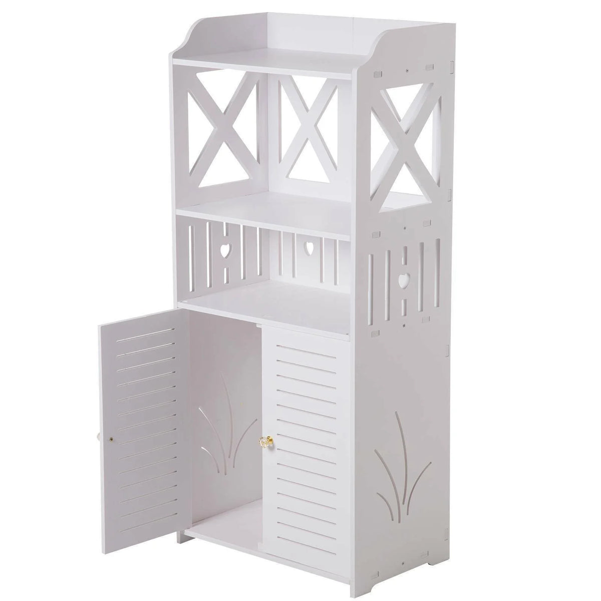 Dulap pentru Baie PVC cu 3 Polite de Depozitare, Alb, 90x40x25 cm, Rezistent la Umezeala