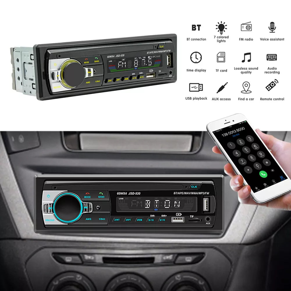 Radio Auto Digital Stereo cu Bluetooth și MP3, telecomanda, JSD-530