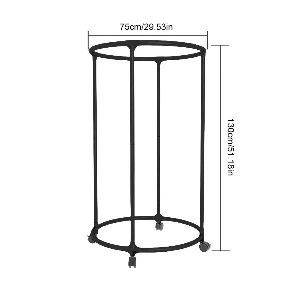 Suport rotund din oțel Inoxidabil pentru haine, cu roti, finisaj cromat, capacitate 40 kg