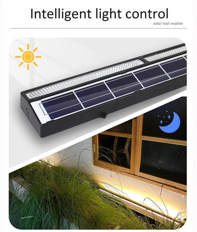 Bara luminoasa liniara cu LED-uri, alimentata cu energie solara, telecomanda, 5000 lm