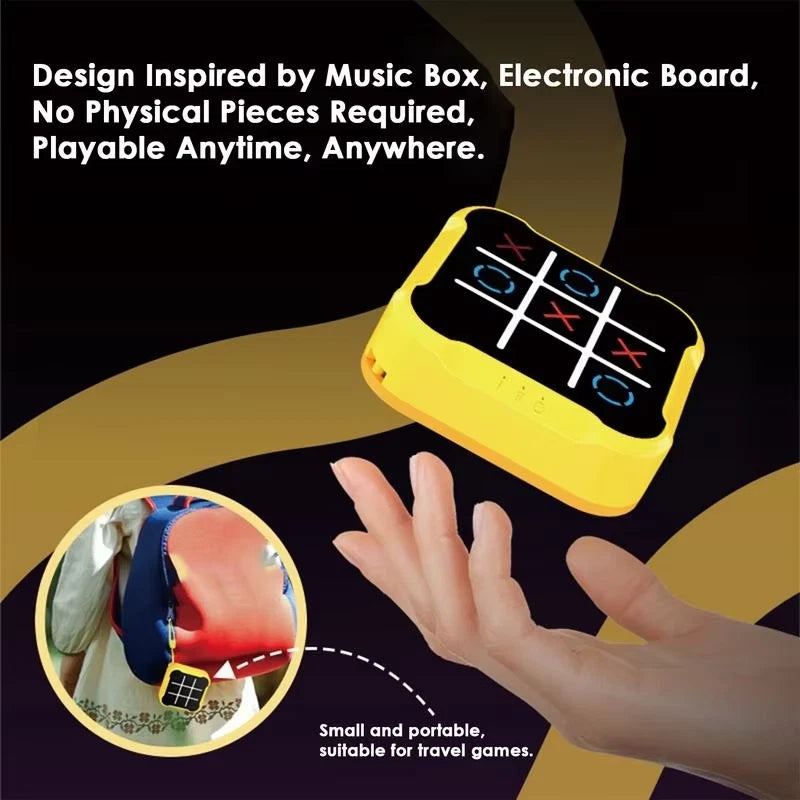 Joc electronic X și O – 4 în 1, consolă portabilă educativă pentru copii și adulți