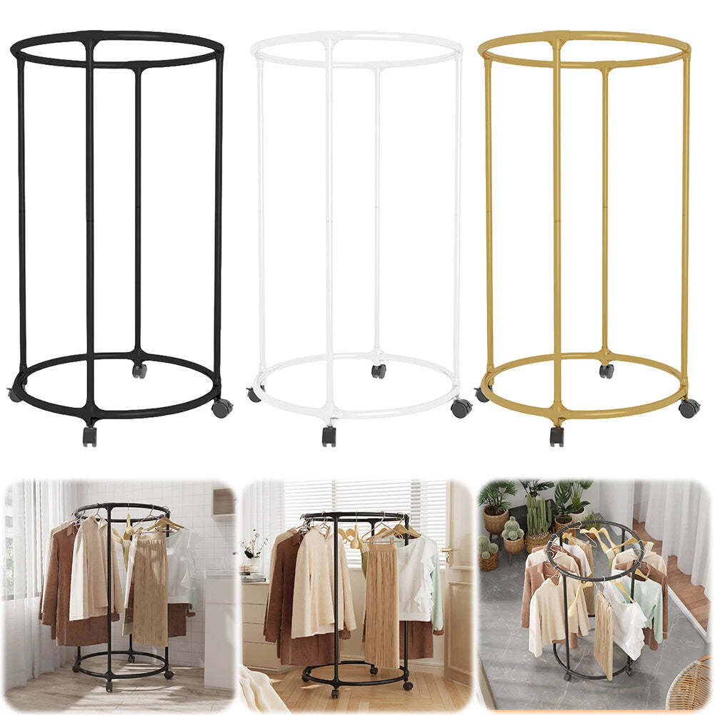 Suport rotund din oțel Inoxidabil pentru haine, cu roti, finisaj cromat, capacitate 40 kg