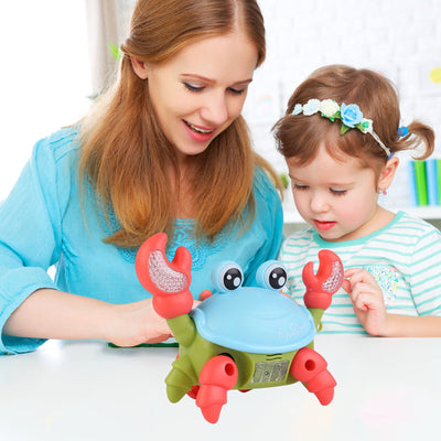 Jucarie interactiva pentru copii, crab mergator cu lumini si sunete