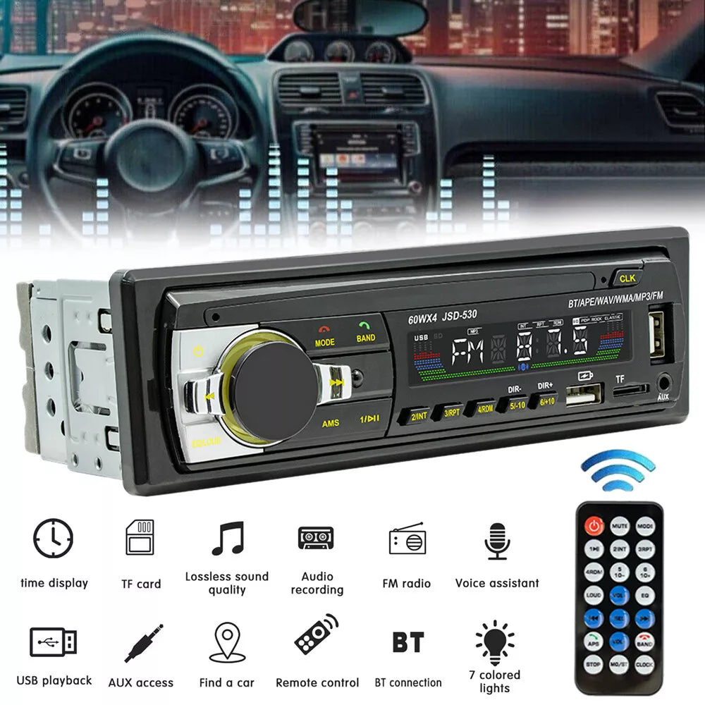Radio Auto Digital Stereo cu Bluetooth și MP3, telecomanda, JSD-530