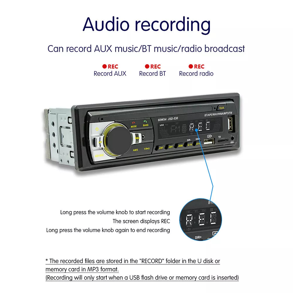 Radio Auto Digital Stereo cu Bluetooth și MP3, telecomanda, JSD-530