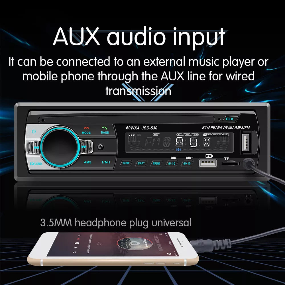 Radio Auto Digital Stereo cu Bluetooth și MP3, telecomanda, JSD-530